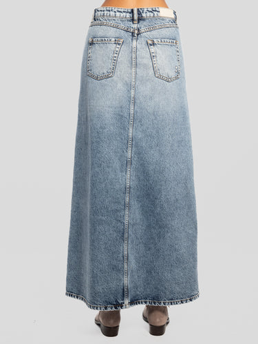 Rok Sandy van denim met split blauw