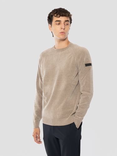 Maglione Girocollo in Ciniglia Sandalo