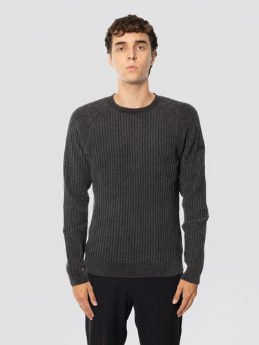 RRD-Maglia Girocollo in Ciniglia a Costa Grigio-TRYME Shop