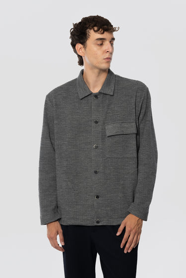 BARENA VENEZIA-Overshirt in Jersey di Lana a Coste Begolo Antracite-TRYME Shop