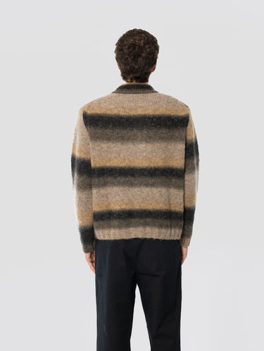 Cardigan di Alpaca Punto Jersey Khaki