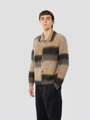 Cardigan di Alpaca Punto Jersey Khaki