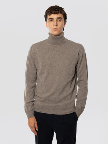 ALPHA STUDIO-Maglia Collo Alto in Lana Geelong Tortora-TRYME Shop
