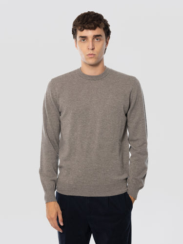 ALPHA STUDIO-Maglia Girocollo in Lana Geelong Tortora-TRYME Shop