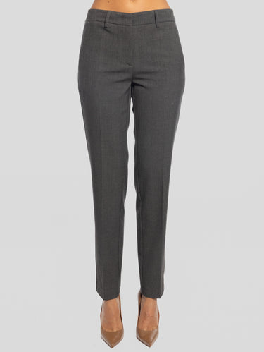 MAISON SECRÈTE-Pantaloni Dritti in Viscosa Antracite-TRYME Shop
