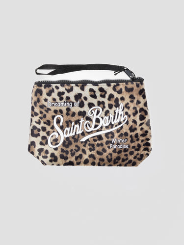 MC2 SAINT BARTH-Pochette Soffice al Tatto Animalier Nero-TRYME Shop