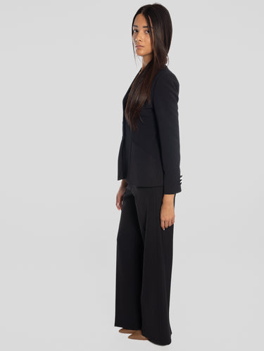 Palazzo-Hose aus Crêpe Schwarz