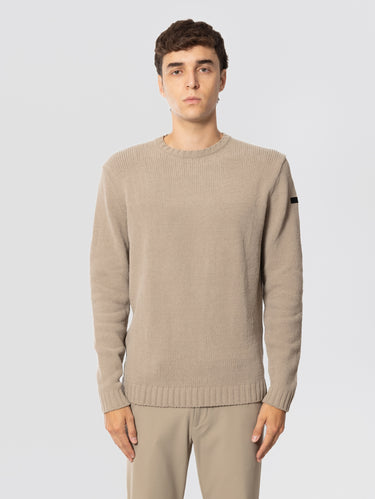 RRD-Maglione Girocollo in Filato Stretch Tabacco-TRYME Shop