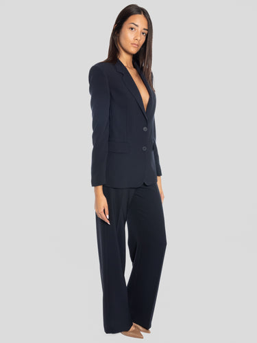 Einreihige Jacke aus Cady Blau