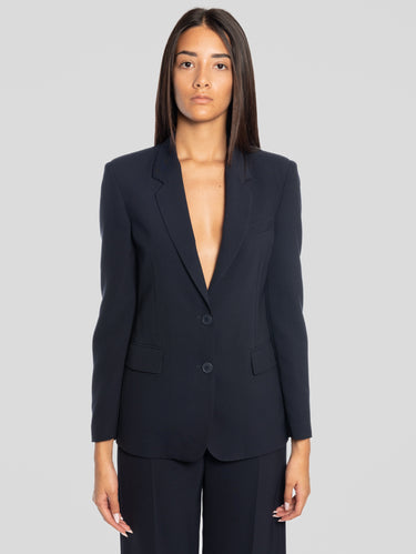MAISON SECRÈTE-Giacca Monopetto in Cady Blu-TRYME Shop