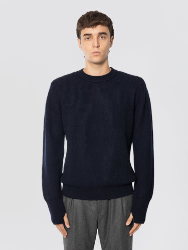 NORSE PROJECTS-Maglia Girocollo a Coste Blu-TRYME Shop