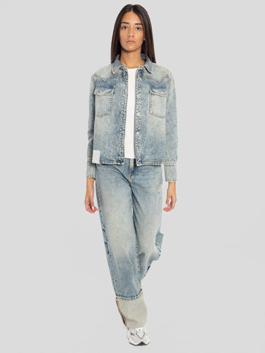 Western Overhemd in Denim Norah Blauw