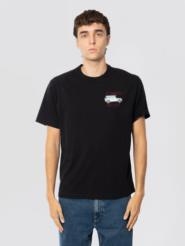 MC2 SAINT BARTH-T-shirt con Ricamo St. Barth Ski Lift Nero-TRYME Shop