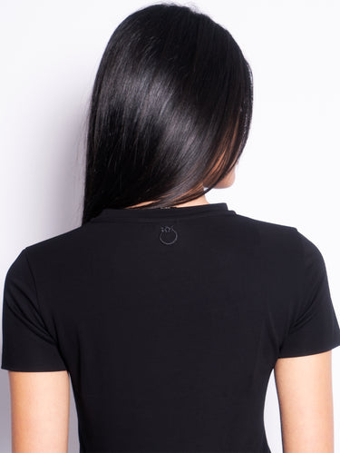 T-shirt met Korte Mouwen Interlock Zwart