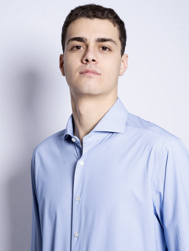 Active Shirt with Light Blue Micro Pattern
