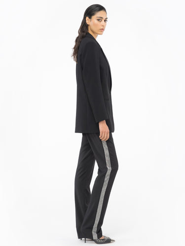 Blazer in Tessuto Crepe Stretch Nero