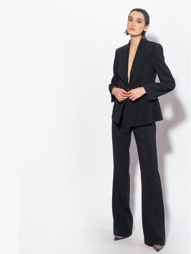 Blazer-Jacke aus Stretch-Crêpe Schwarz