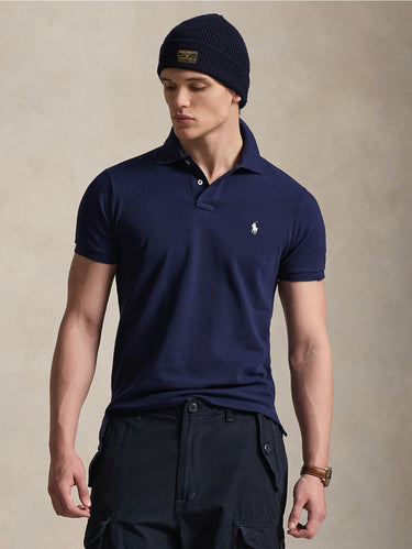 RALPH LAUREN-Polo Maniche Corte in Cotone Blu-TRYME Shop