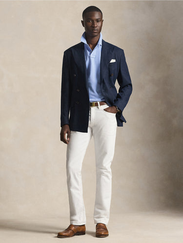 Polo manches courtes en coton ciel