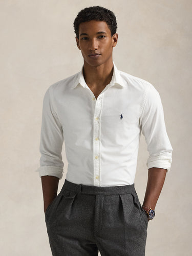 RALPH LAUREN-Camicia in Oxford Slim Fit Bianca-TRYME Shop