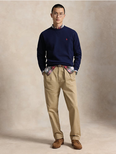 Blue Cotton-Blend Crew-Neck Sweatshirt