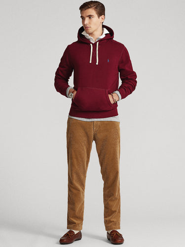Bordeaux Cotton-Blend Hooded Sweatshirt