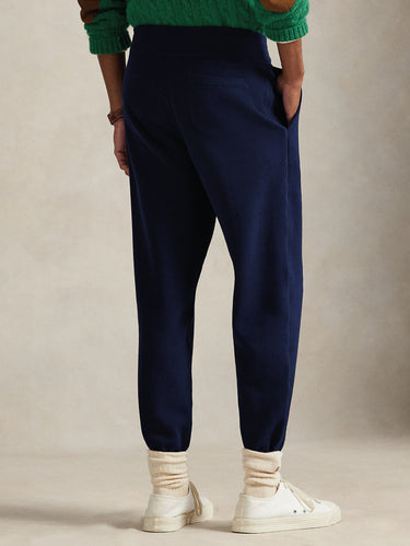 Blue Cotton Blend Joggers