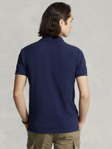 Slim-Fit Polo aus Baumwoll-Piqué in Blau