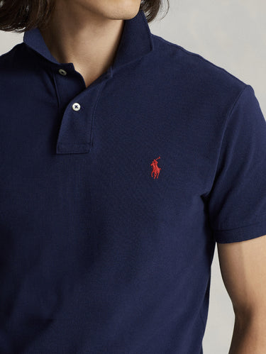 Slim-Fit Polo aus Baumwoll-Piqué in Blau
