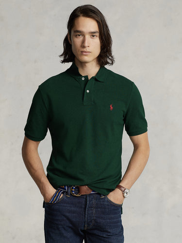 RALPH LAUREN-Polo in Cotone Piquè Verde College-TRYME Shop