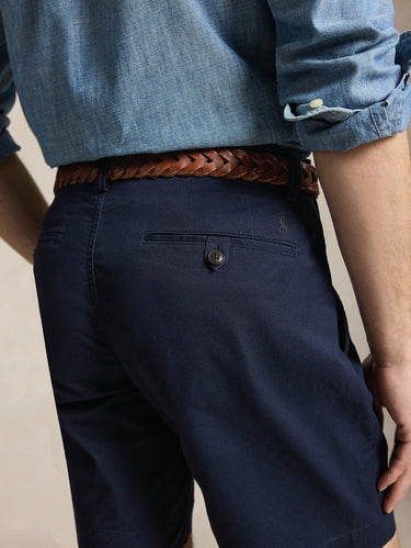 Short chino en coton stretch bleu