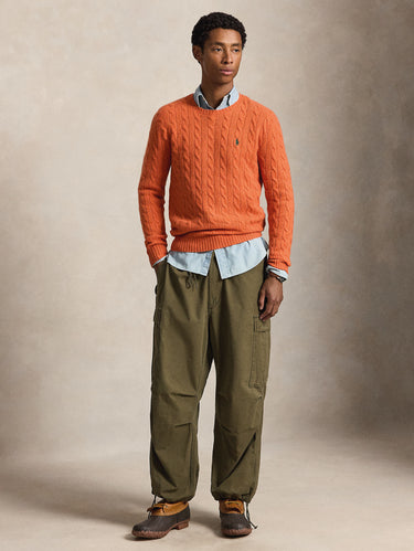 Maglia Girocollo in Misto Cashmere Arancione
