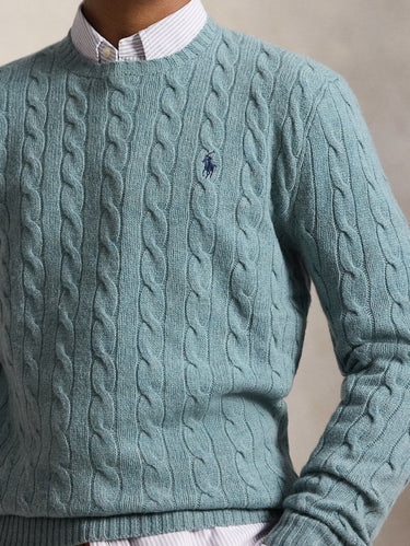 Maglia Girocollo in Misto Cashmere Turchese