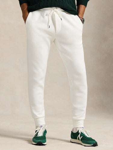 RALPH LAUREN-Pantaloni Joggers in Maglia Doppia Bianco-TRYME Shop