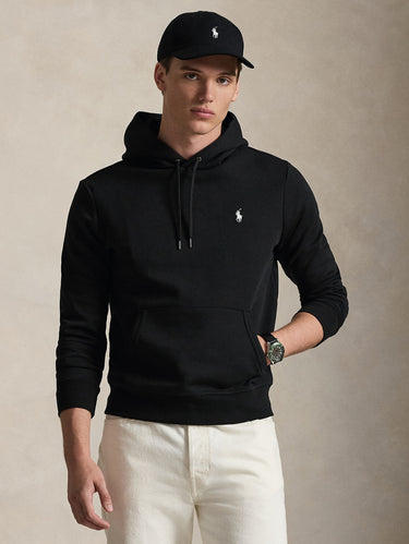 RALPH LAUREN-Felpa con Cappuccio in Maglia Doppia Nero-TRYME Shop