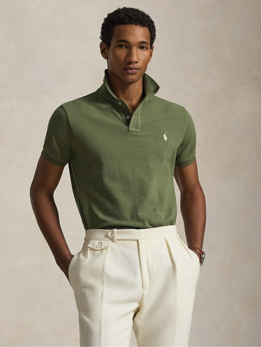 RALPH LAUREN-Polo Maniche Corte in Cotone Verde-TRYME Shop