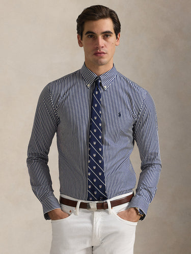 RALPH LAUREN-Camicia a Righe in Popeline Stretch Blu/Bianco-TRYME Shop