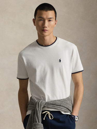 RALPH LAUREN-T-shirt in Jersey Mesh Classic Fit Bianco-TRYME Shop