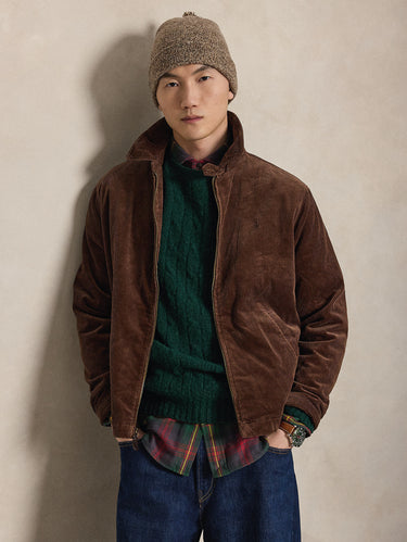 RALPH LAUREN-Giacca Sportiva in Velluto a Coste Marrone-TRYME Shop