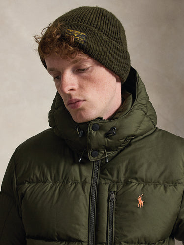 Matte Water-Repellent Hooded Jacket Olive