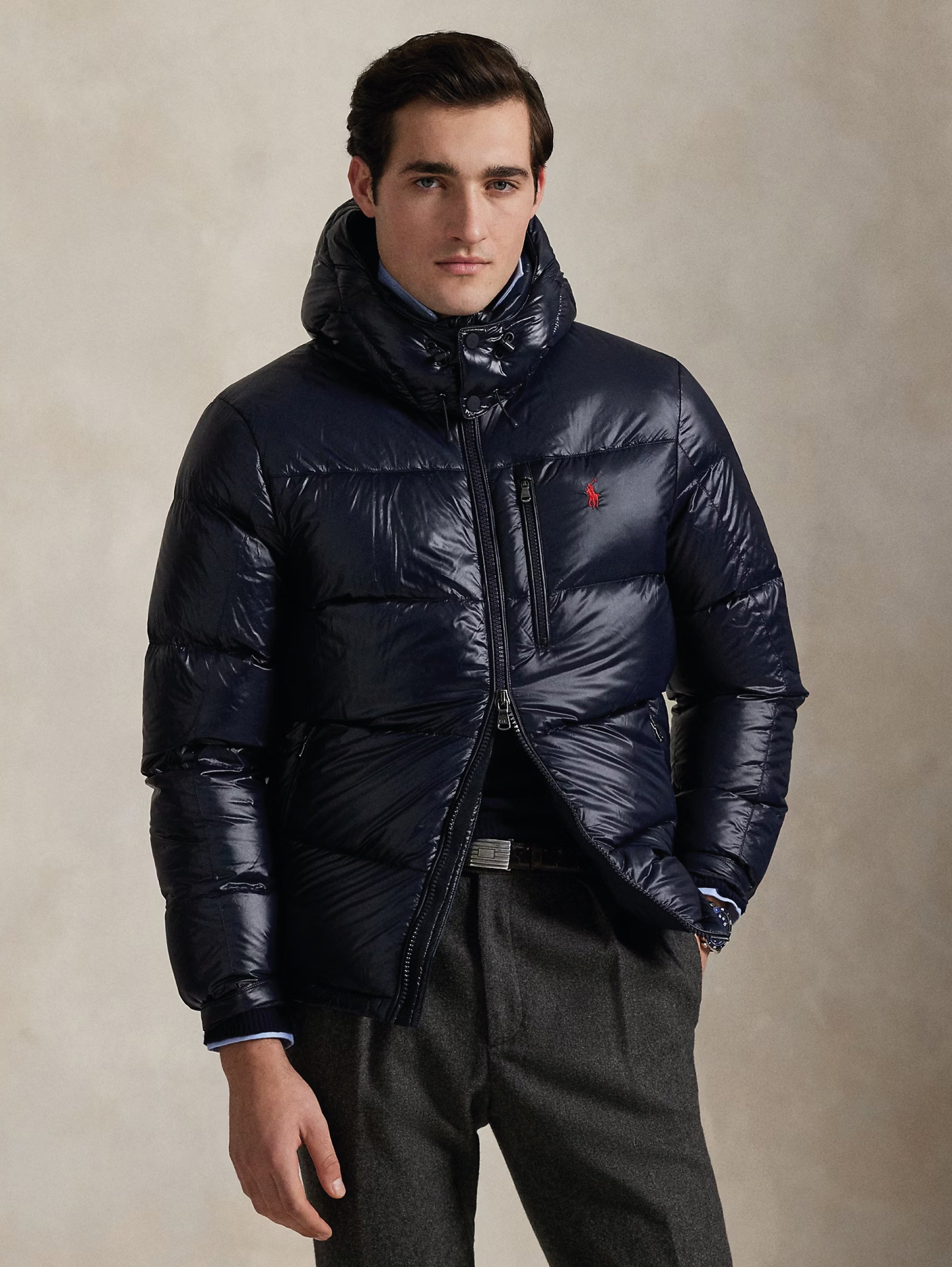 RALPH LAUREN Piumino Lucido in Ripstop Blu – TRYME Shop