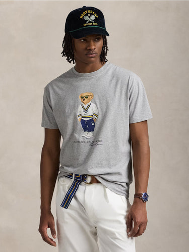 RALPH LAUREN-T-shirt con Stampa Polo Bear Grigio-TRYME Shop