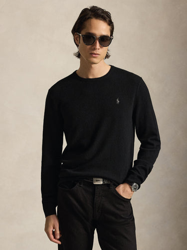 RALPH LAUREN-Maglia Girocollo in Lana Nero-TRYME Shop