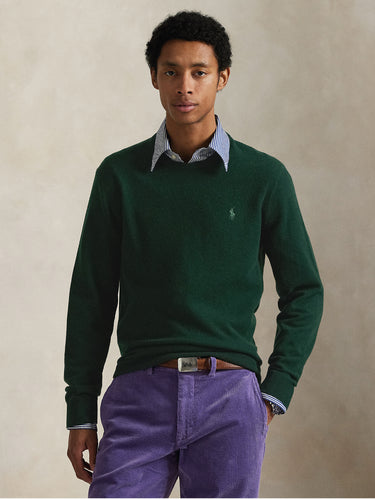 RALPH LAUREN-Maglia Girocollo in Lana Verde-TRYME Shop
