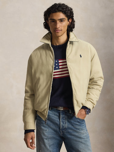 RALPH LAUREN-Giacca Sportiva in Twill con Imbottitura Beige-TRYME Shop