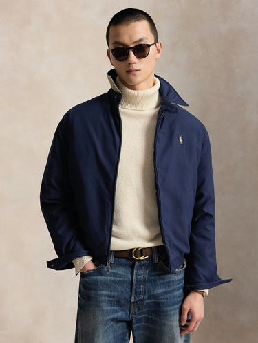 RALPH LAUREN-Giacca Sportiva in Twill con Imbottitura Blu-TRYME Shop