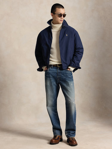 Giacca Sportiva in Twill con Imbottitura Blu