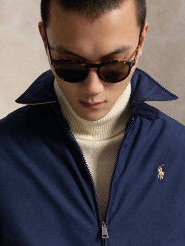 Giacca Sportiva in Twill con Imbottitura Blu