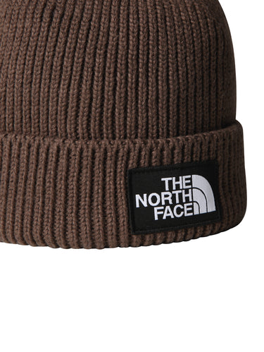 Brown Knit Beanie with Front Logo