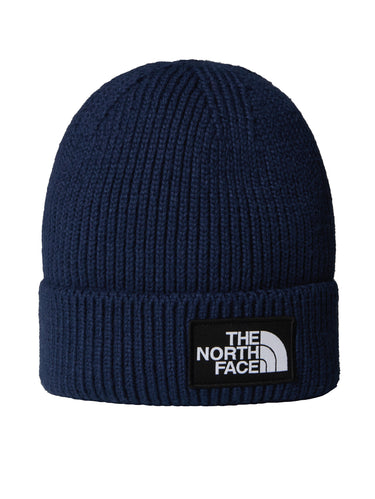 THE NORTH FACE-Berretto in Maglia con Logo Frontale Blu-TRYME Shop
